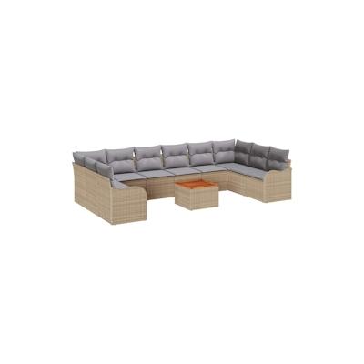 vidaXL Garten-Sofa-Set 11 pcs Beige, hellgrau Image