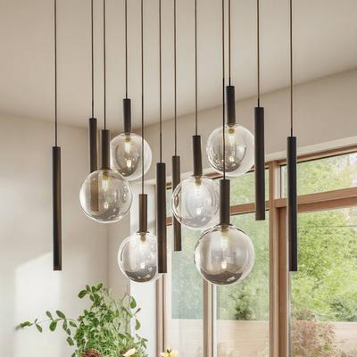 Glas Hängelampe Lumavia Lucande, dimmbar, schwarz, für Wohn- / Esszimmer, Glas, Modern, Pendelleuchte Image