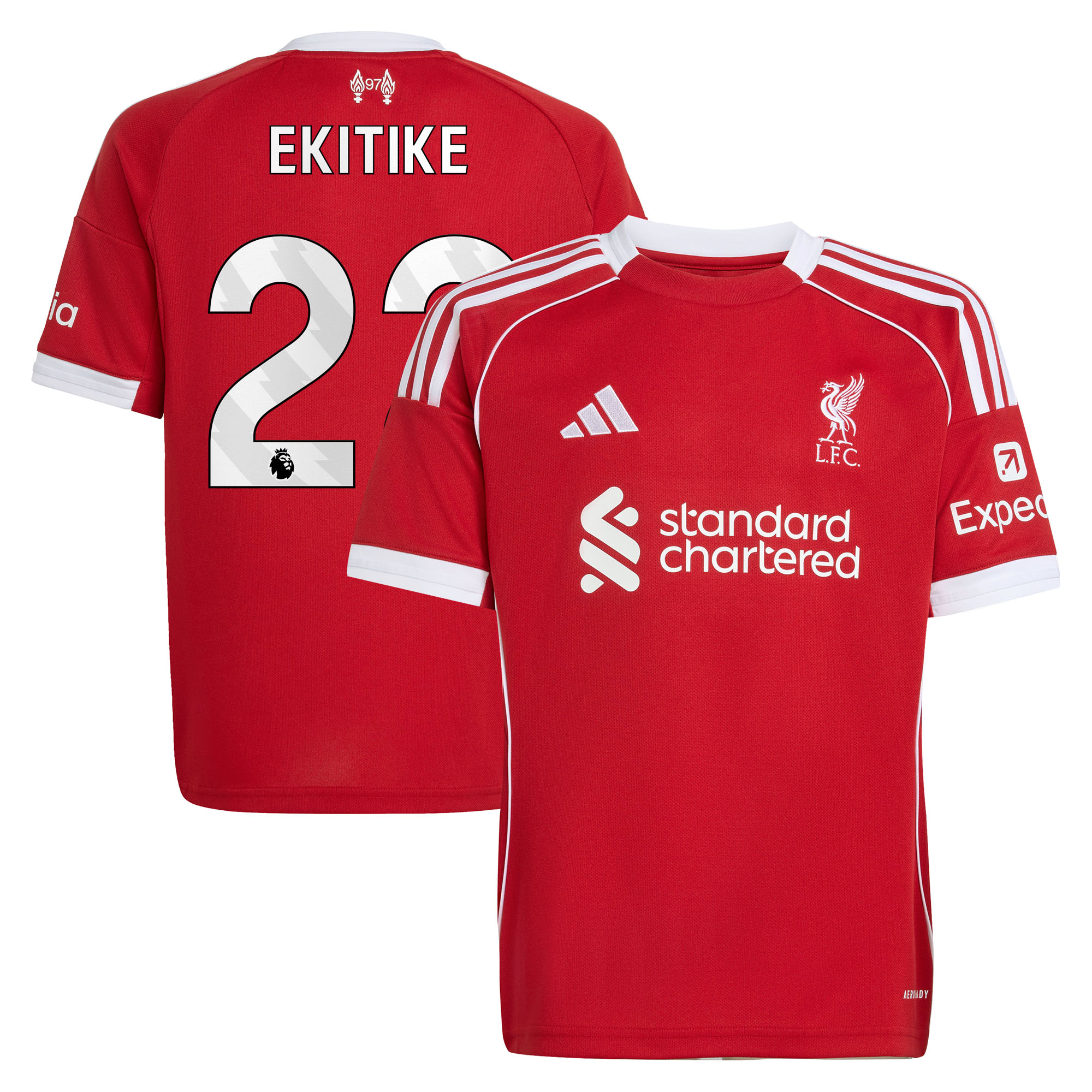 Maillot Liverpool adidas Domicile 25/26 - Enfant avec flocage Ekitike 22