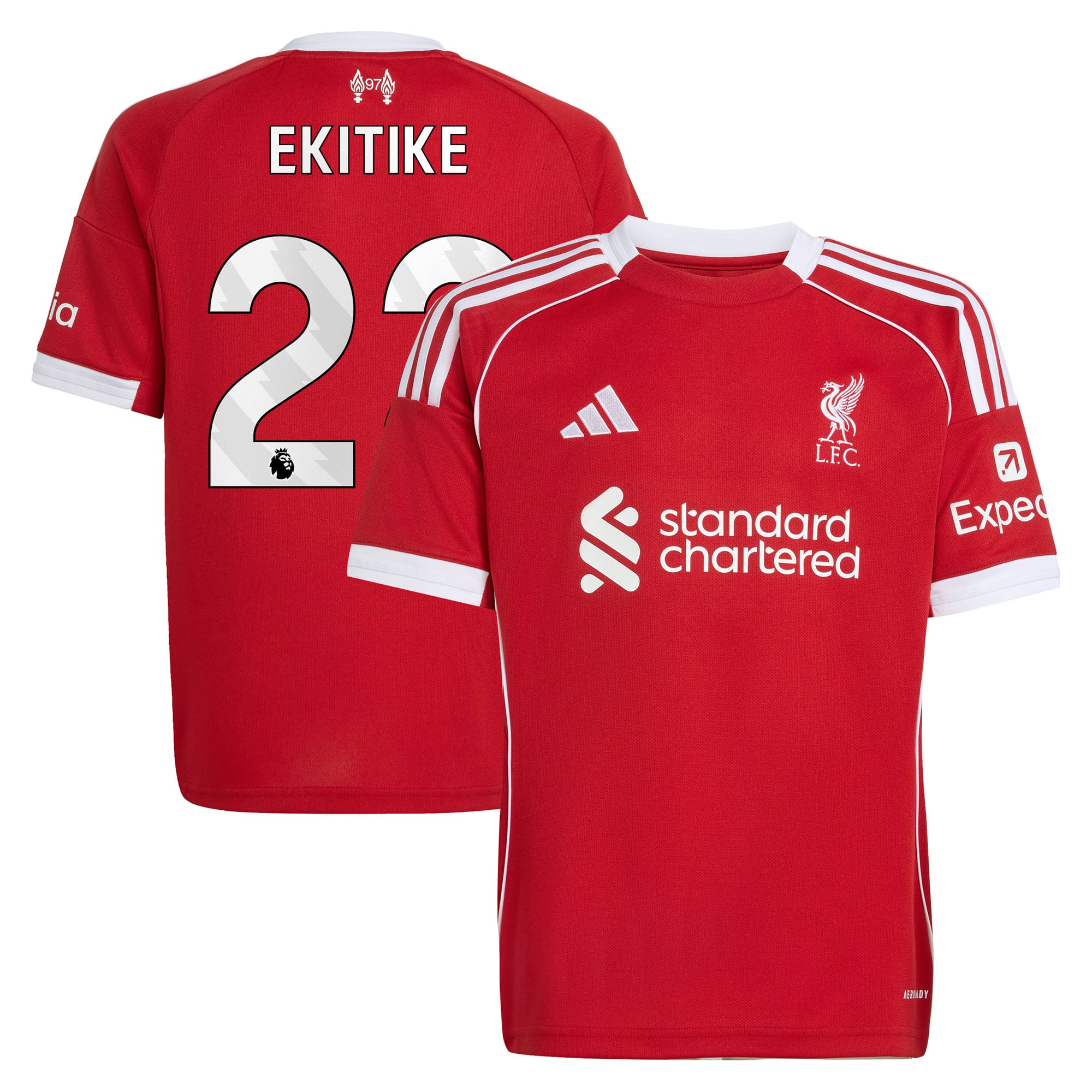 Maillot Liverpool adidas Domicile 25/26 - Enfant avec flocage Ekitike 22
