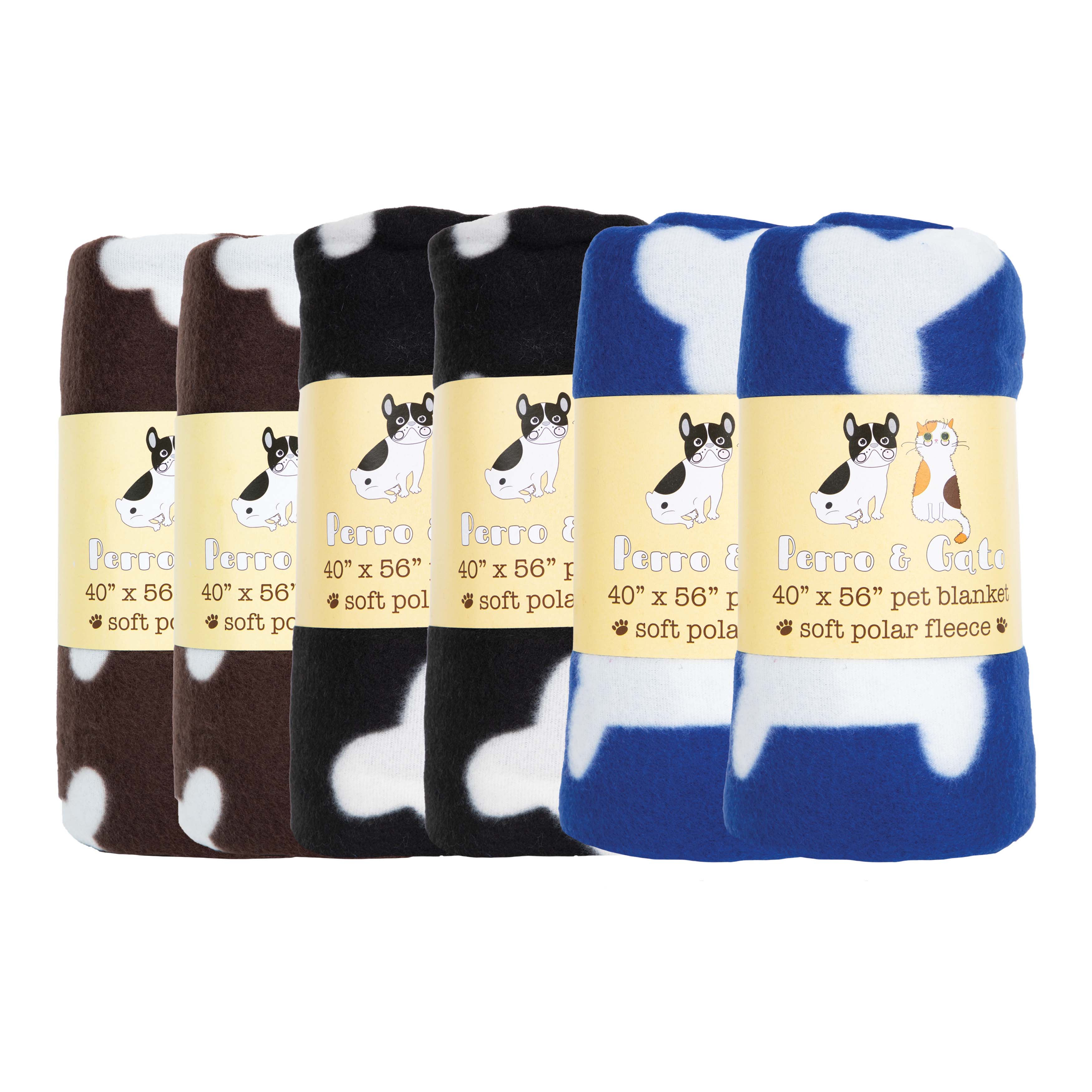 Arkwright Home Perro & Gato Pet Blanket 40x56 Bones (6/Pack) (PNP-PB-40X56-BONE)