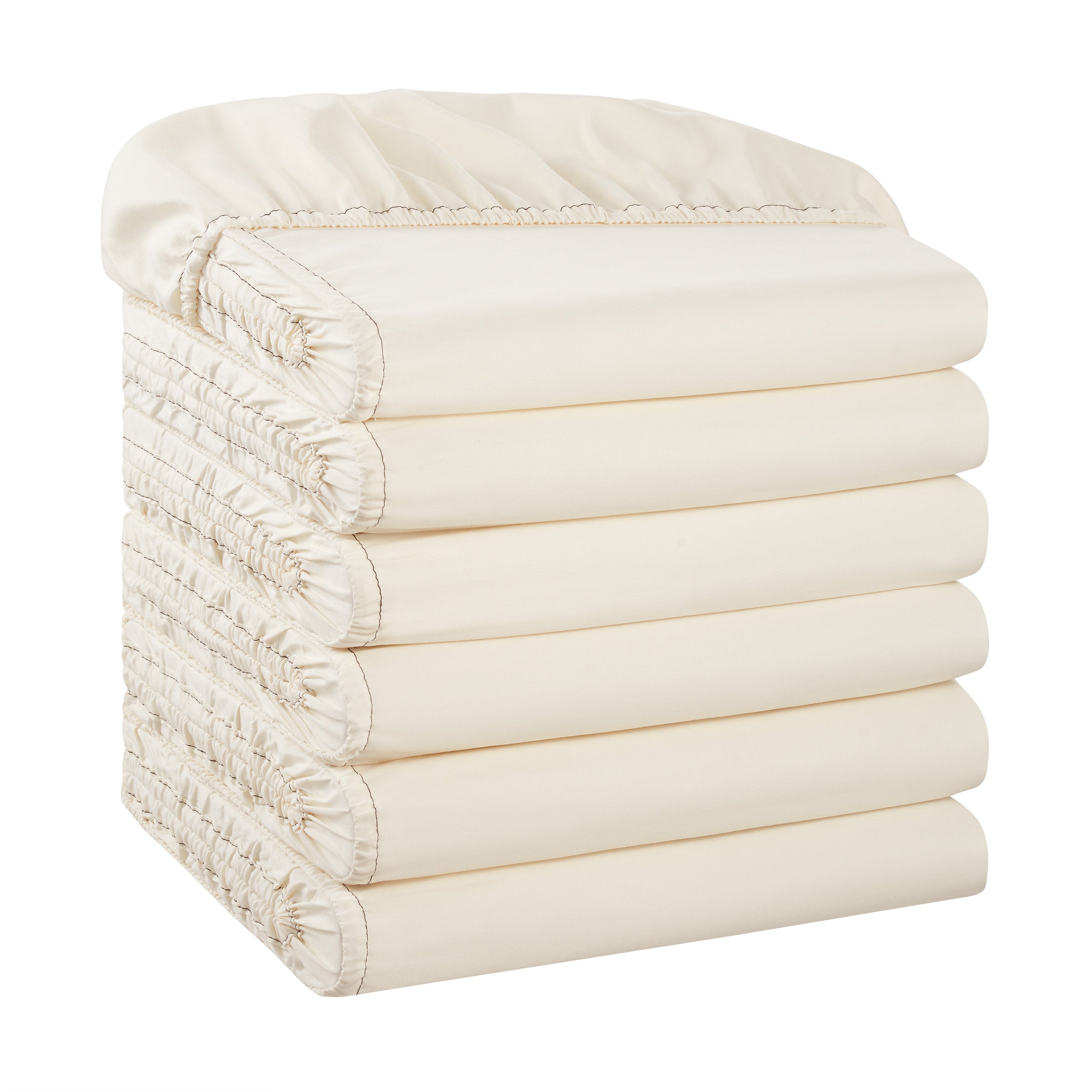 Host & Home Microfiber Fitted Sheet Twin Ivory (6/Pack) (P-MFS-368012-IV)