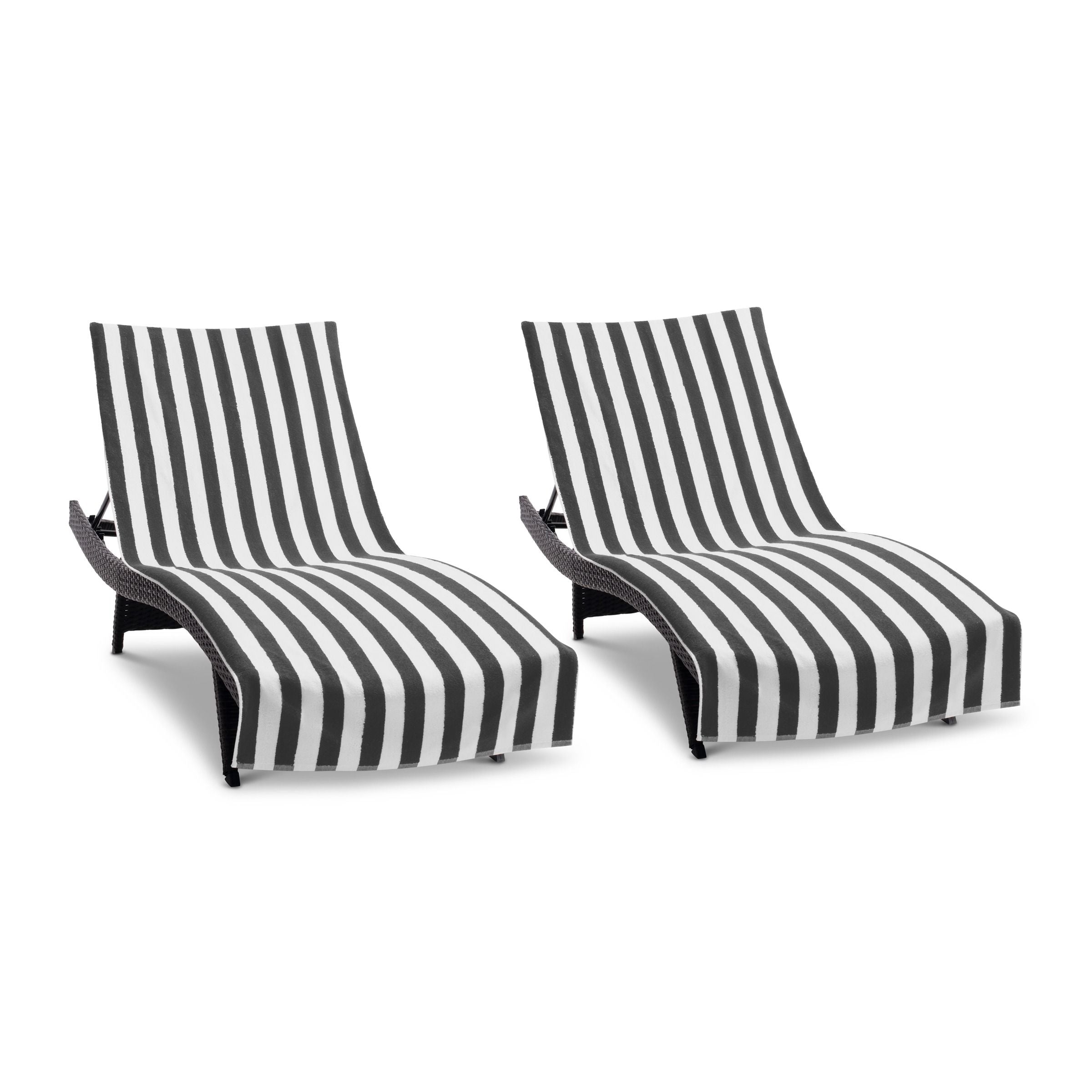 Arkwright Home California Cabana Chaise Cover 30x85 Black (2/Pack) (P-CC-CABANA-BK)