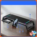 Supporto compatto per monitor portatile con connettività 4USB, luce RGB e ricarica rapida USB 2.0: archiviazione tastiera inclusa