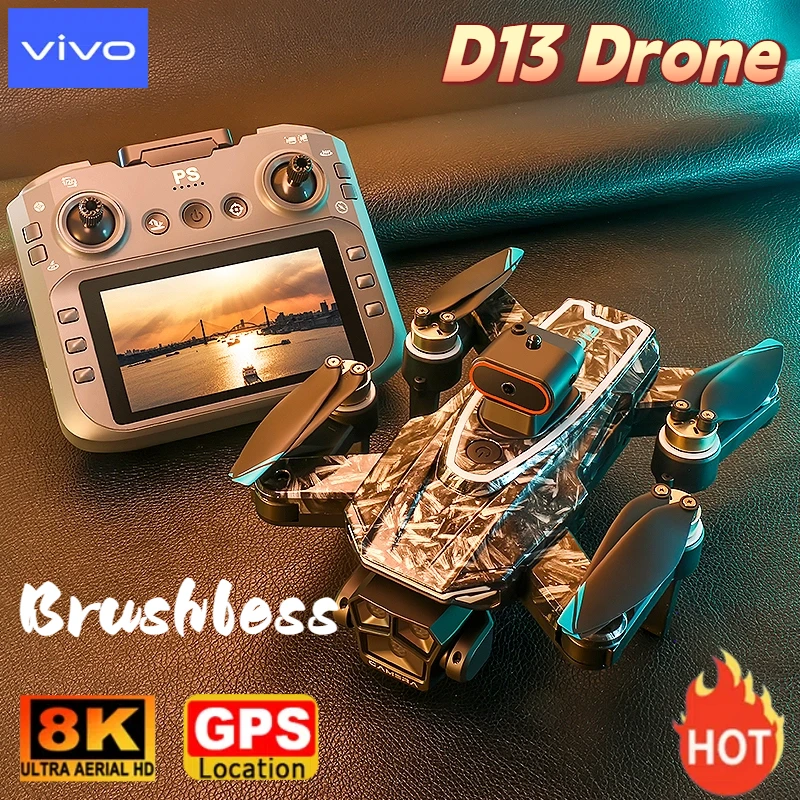 Xiaomi D13 GPS-Drohne, 8K, Dreifachkamera, HD, optischer Fluss, intelligente Hindernisvermeidung, faltbarer bürstenloser Motor, Quadrocopter VR UAV