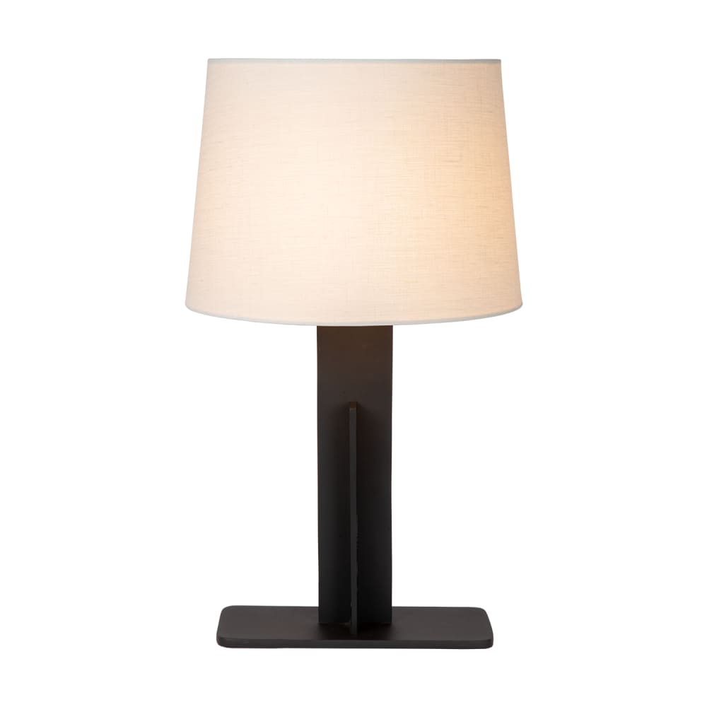 Lampe de table en lin noir/blanc