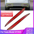 Paraurti posteriore Riflettore di luce per auto per Tesla Model 3/Y/X/S Destra/S Sinistra Opzionale Paraurti posteriore Riflettore Lente rossa Lampade per auto Copertura