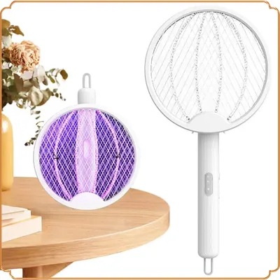 Foldable Electric Fly Swatter Rechargeable Mosquito Swatter Fly Killer and Mosquito Trap Lamp for Indoor and Outdoor