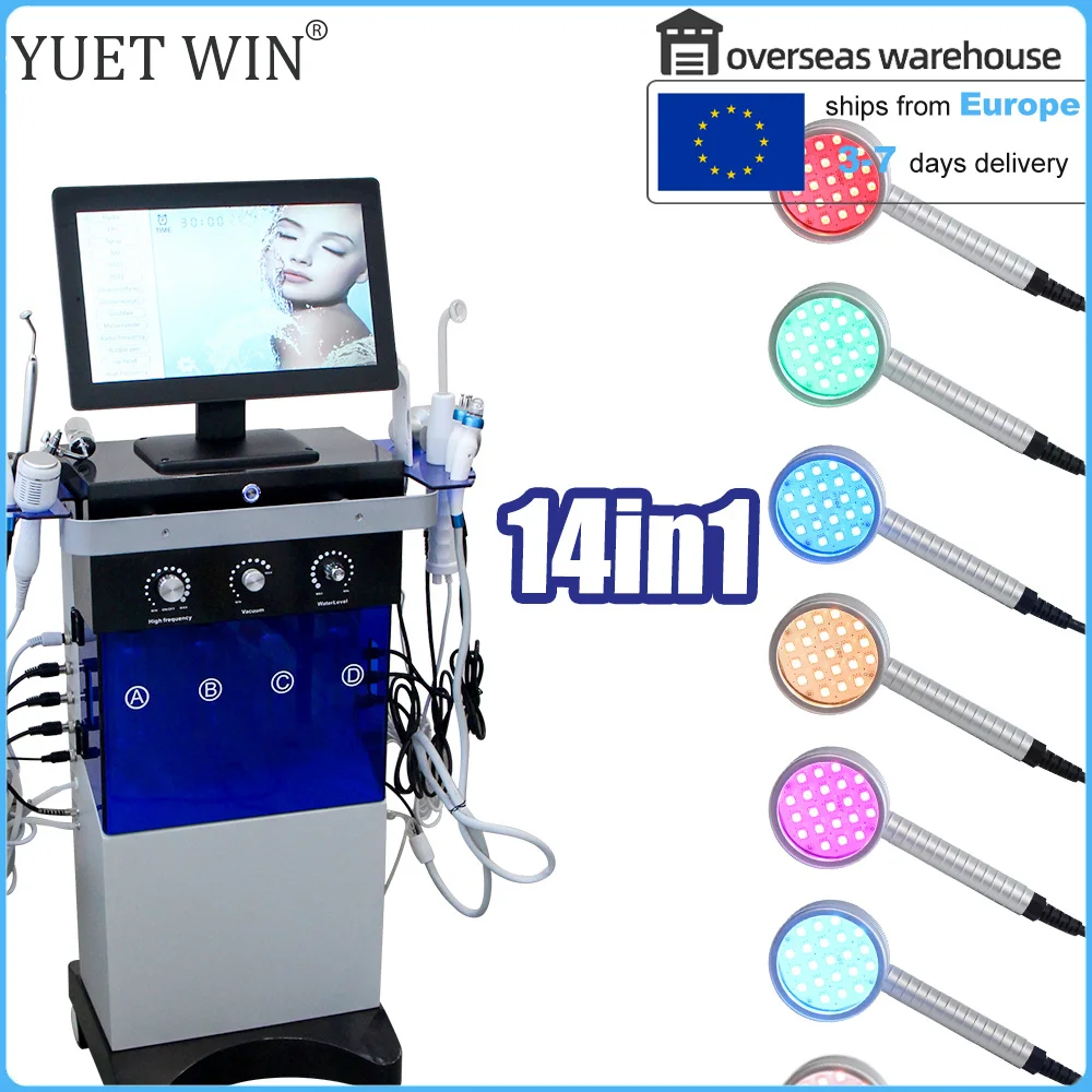 14-in-1-Hydro-Dermabrasionsmaschine, Tiefenreinigung für die Gesichtsreinigung, Augenstraffung, Wasser, Sauerstoffspray, Hautpflege, Bubble SPA, Schönheitsgerät Image