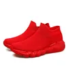 Rote gestrickte lässige Turnschuhe, Unisex, große Größe 48, Herrensocken-Turnschuhe, leichte Slip-on-Turnschuhe, Herren-Komfort-Sportschuhe, Damen-Turnschuhe