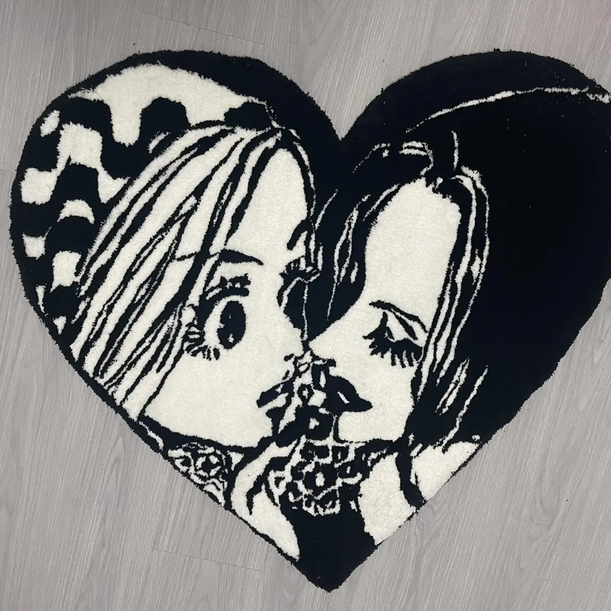 VIKAMA Minimalistischer Teppich mit Cartoon-Print, Heimdekoration, rutschfest, schmutzabweisend und leicht zu reinigen. Fußmatten für Schlafzimmer und Sofas Image