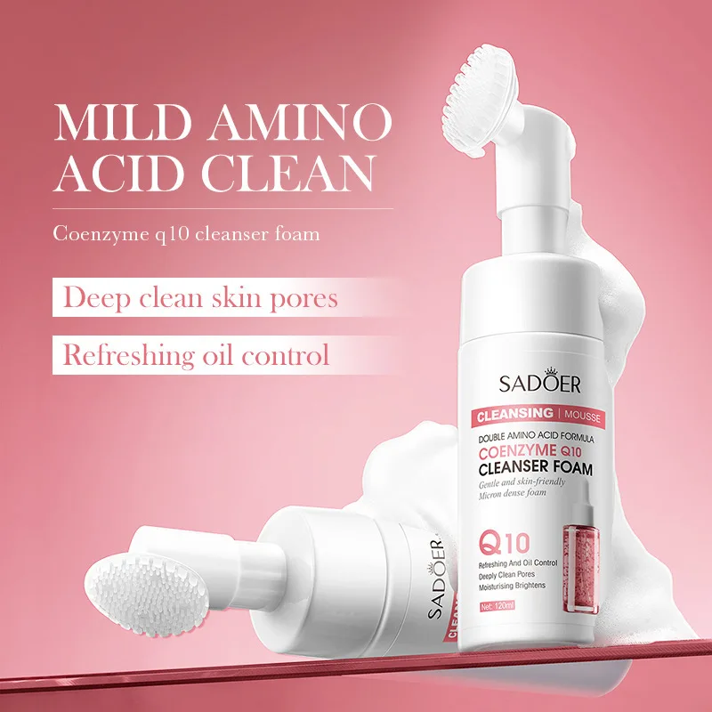 SAODER Q10 Vitamin C Gesichtsreiniger Gesichtswaschschaum Anti-Falten-Reinigung Mossee Feuchtigkeitsspendende, aufhellende Gesichtspflege Image