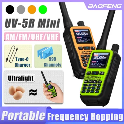 Baofeng UV-5R Mini Radio Dual Watch Phone APP Bluetooth Programming Type-C Four Colors Portable Ham Walkie Talkie Kid's Gift