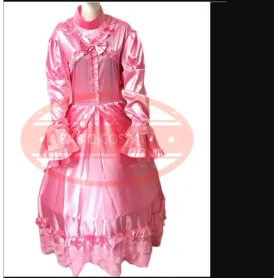 Sissy-lange Haarspange mit Blasenmanschetten und Rockunterstützung, abschließbares Prinzessinnenkleid aus Satin, individuelle Gestaltung von Dienstmädchenkostümen Image