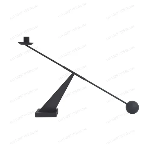 Modern Minimalist Black Candlestick Creative Simplicity Personality Geometric Lines Restaurant Candlelight Dinner Candlestick