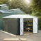 Polar Aurora 10x14FT Galvanized Steel Storage Shed, Reinforced Frame & Lockable Door - Garden Tool Shed for Backyard, Patio