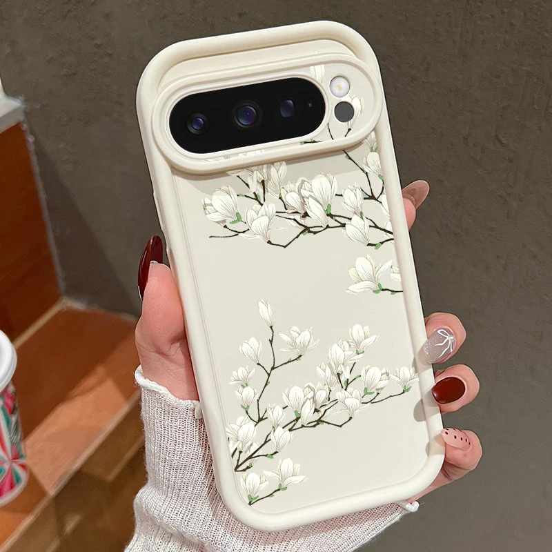 Blumenblumen TPU Handyhülle für Google Pixel 8 Pro 8A 7A Pixel 9 Pro XL stoßfeste Silikonhülle für Pixel 7 8 9 Pro Hüllen Image