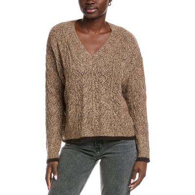 Autumn Cashmere Boxy Shell Stitch Tipped Cashmere & Silk-Blend Sweater