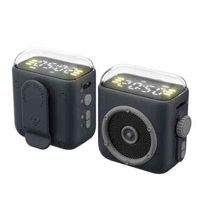 P6 Magnetic Clip-on Mini Bluetooth Speaker Small Portable Wireless Bluetooth Speaker with Loud Sound Clock Night Light Support TF Card for Home Office Outdoor Travel Camping Hiking