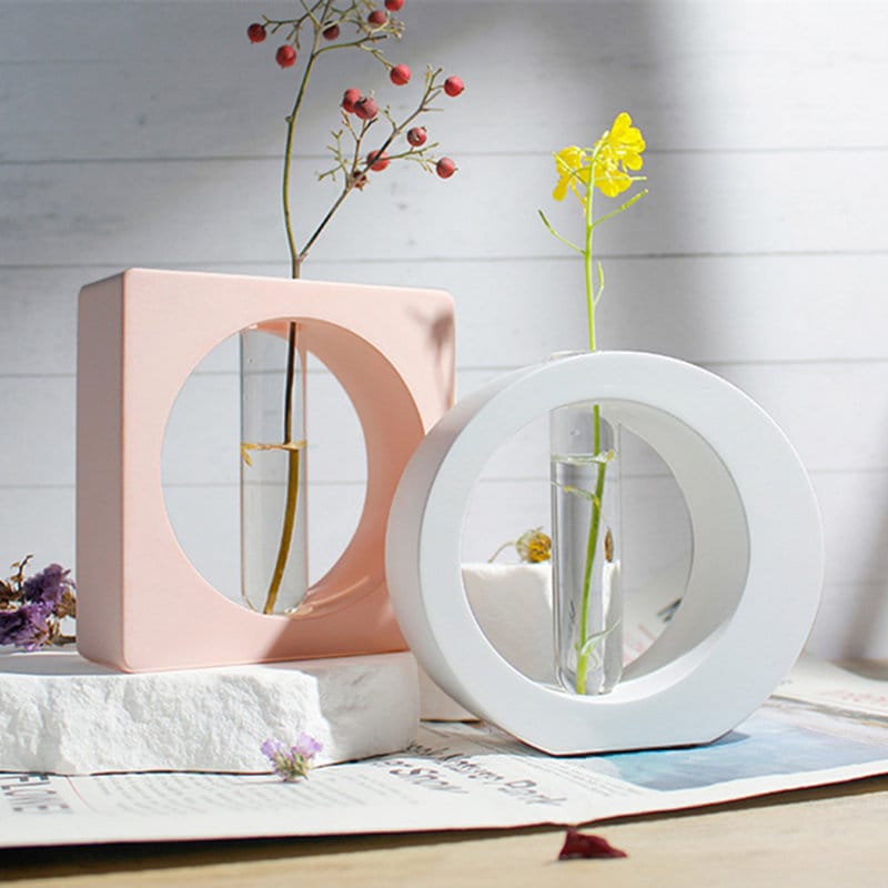Stampo in silicone per vaso nordico, stampo in resina per vaso geometrico, stampo per vaso da fiori, stampo per vaso in provetta, stampo per vaso con