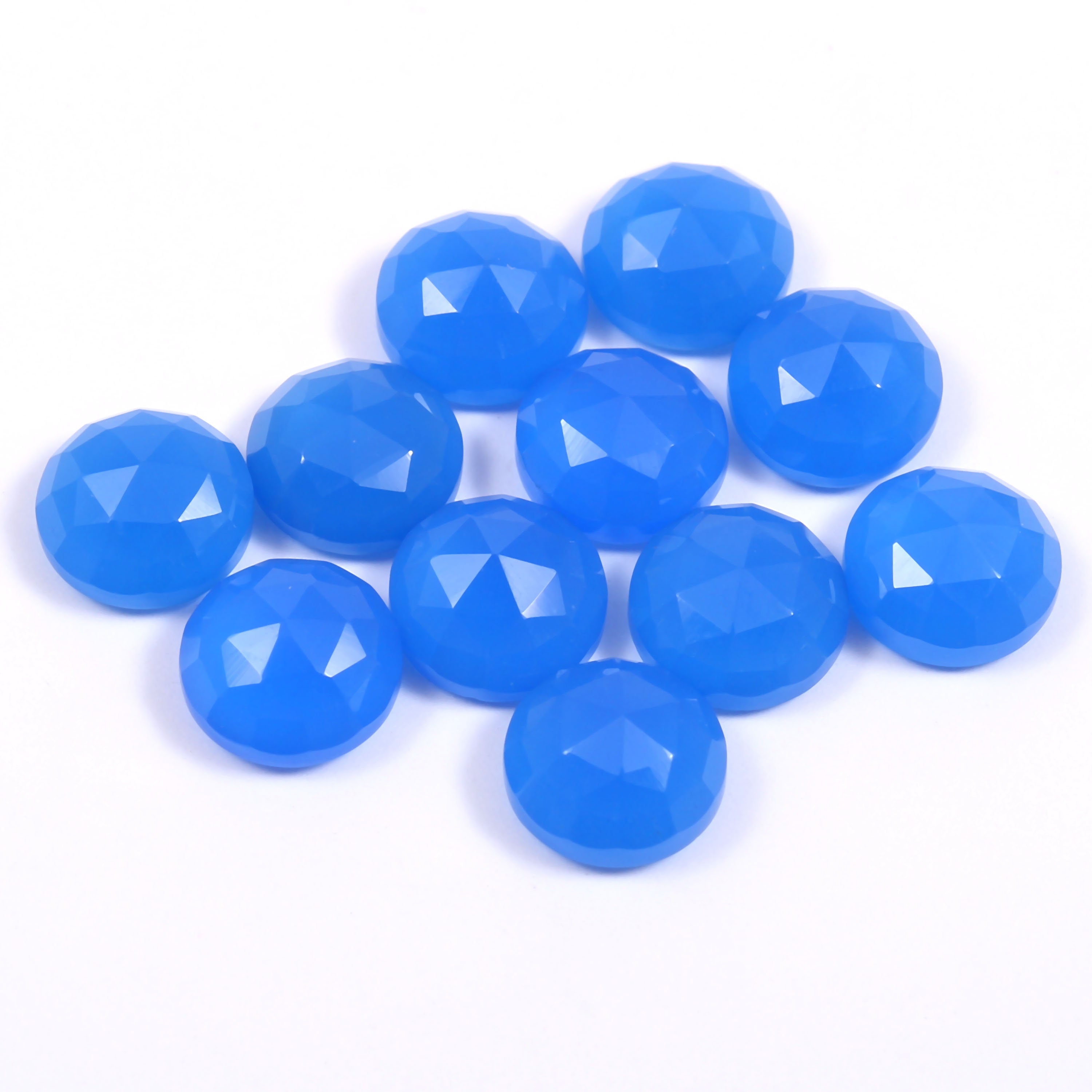 Pietre preziose di calcedonio blu a forma rotonda taglio rosa cabochon 2 mm 2,50 mm 3 mm 4 mm 5 mm 6 mm 7 mm 8 mm 9 mm 10 mm 11 mm 12 mm 13 mm 14 mm 1