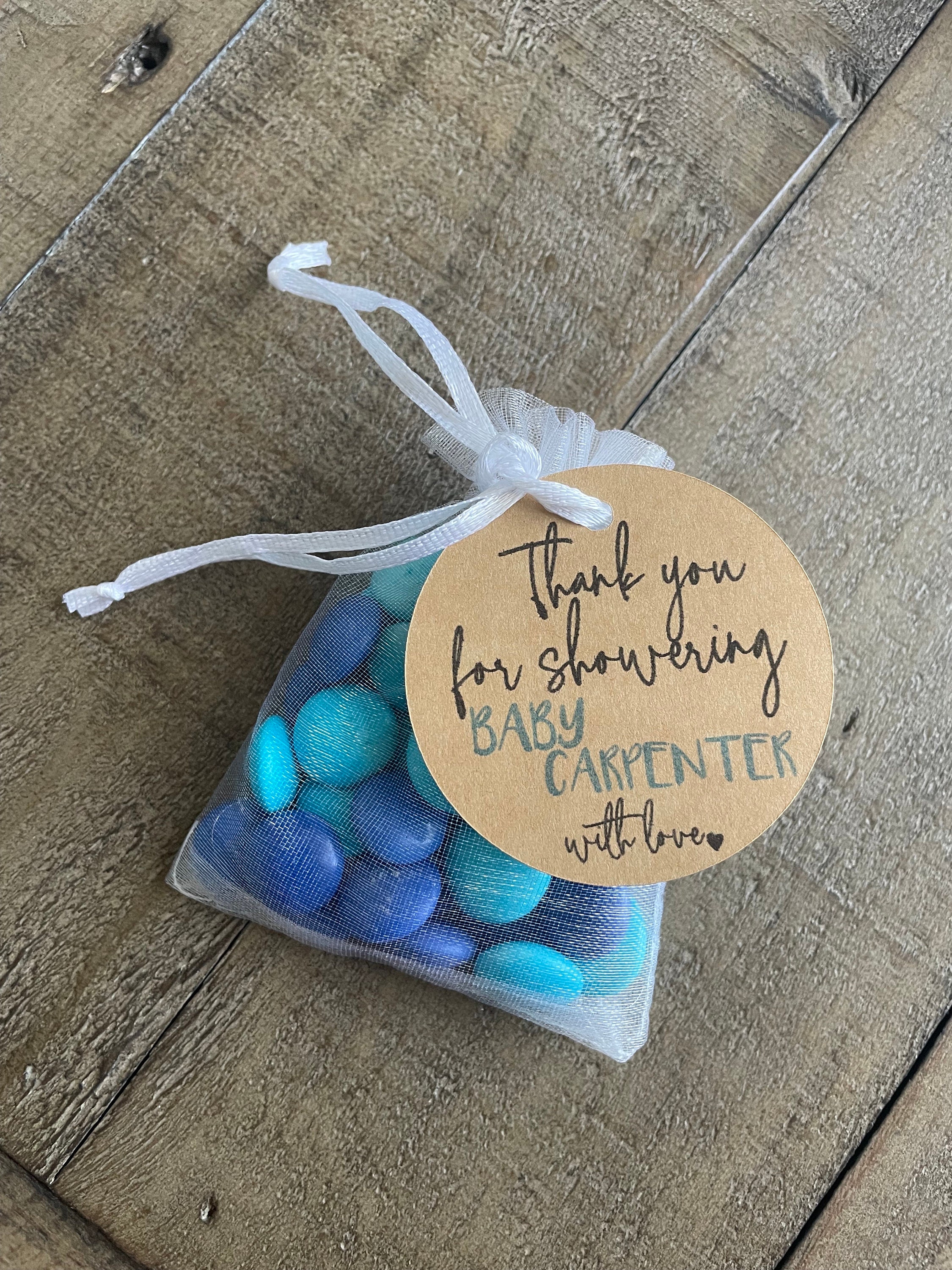 Bomboniere per baby shower / Bomboniere personalizzate per baby shower / Bomboniere semplici per baby shower gender-neutral, sacchetti in organza per