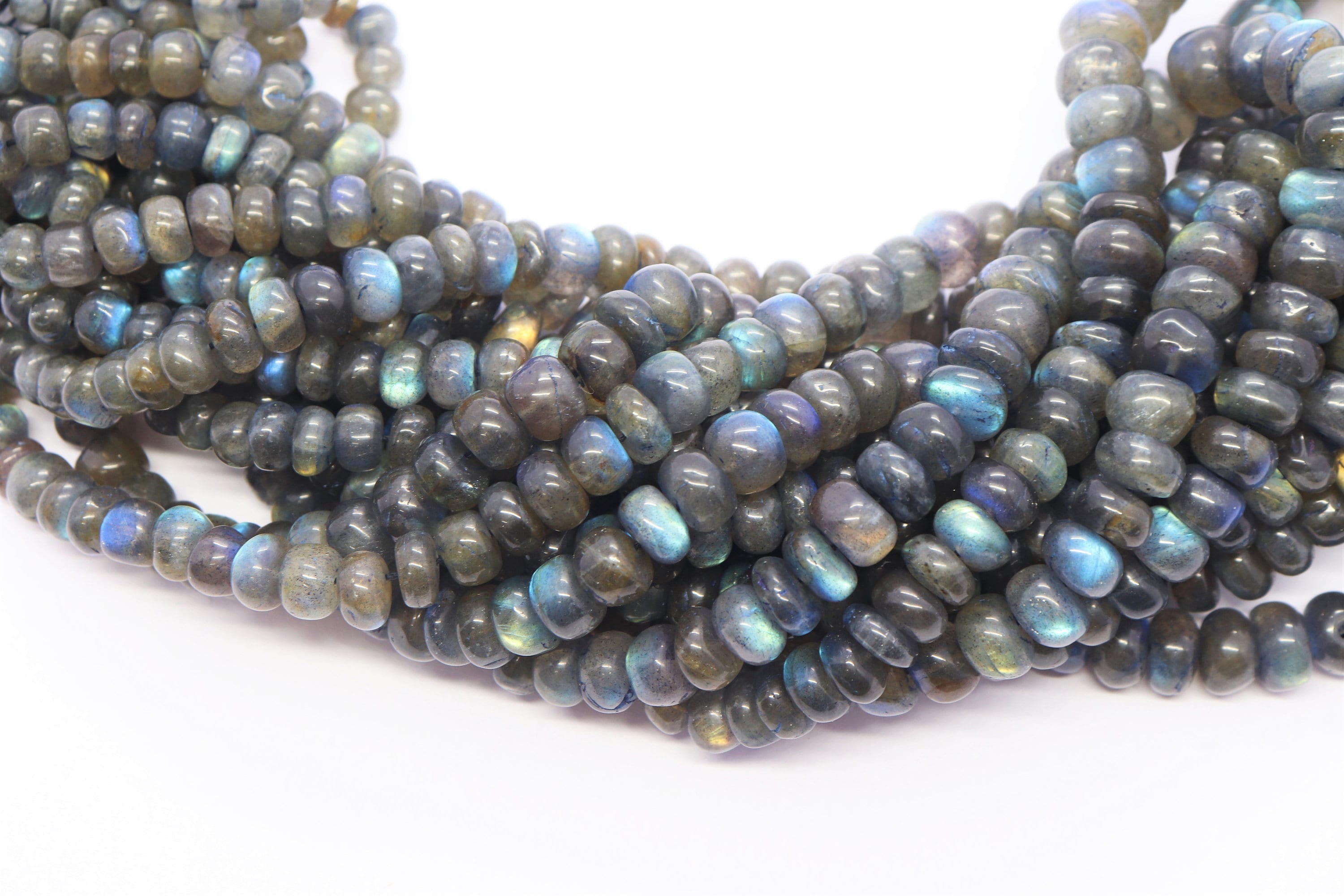 Perline rondelle lisce di labradorite AAA+, perline rondelle di labradorite appariscenti, filo di perline di labradorite, perline di pietre preziose d
