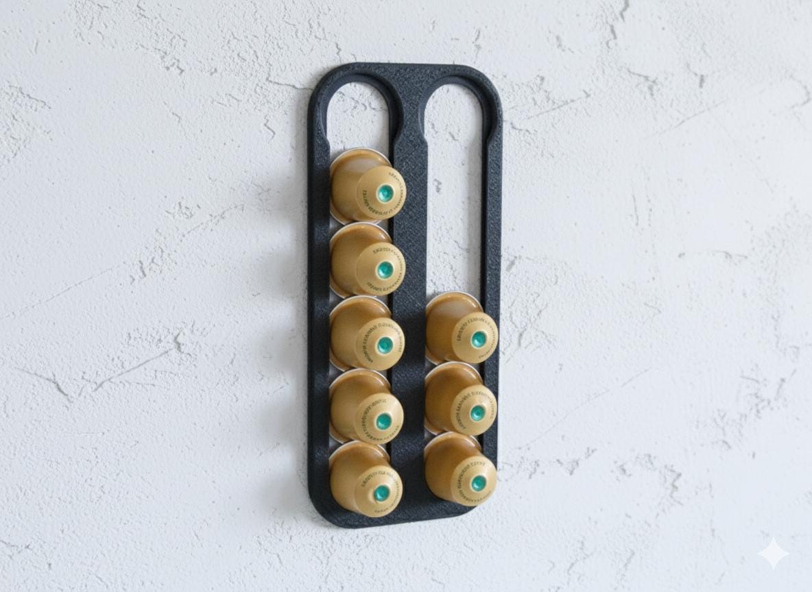 Porta capsule di caffè per 10 capsule Nespresso Original / Questo distributore di capsule è facile da montare utilizzando il nastro adesivo incluso