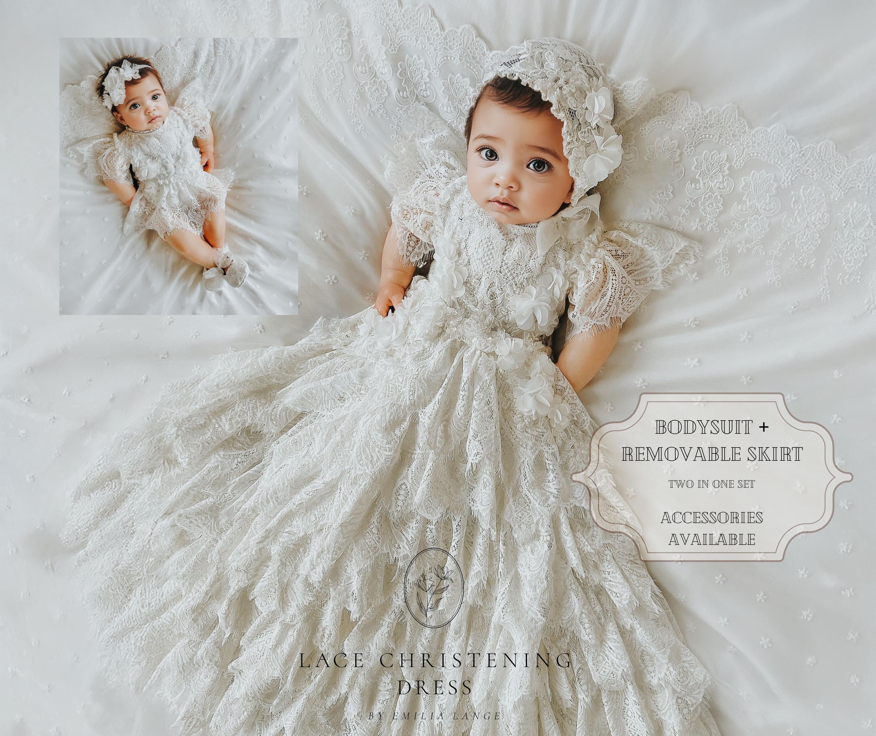 Abito da battesimo in pizzo Stella, abito da battesimo in pizzo, abito da battesimo, abito da battesimo, abito da battesimo, abito in pizzo per bambin