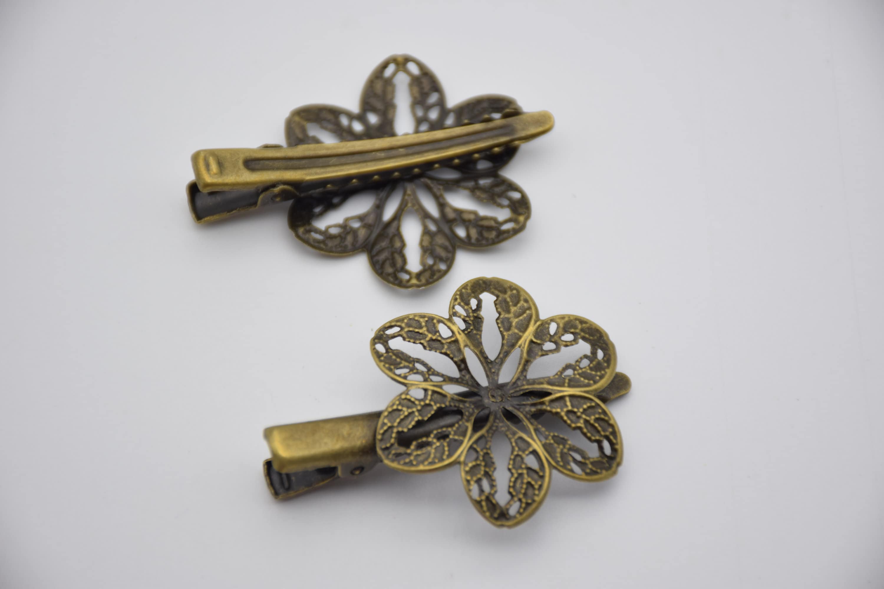 10 fermagli a coccodrillo in bronzo metallico, fermagli a coccodrillo, fermagli per capelli, fermagli a coccodrillo con denti, fermagli per capelli co