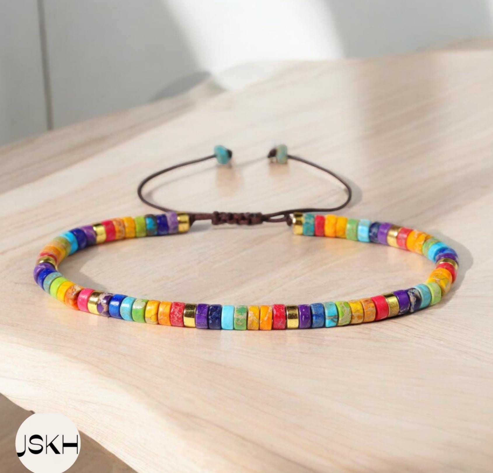 Bracciale 7 Chakra in pietra naturale, braccialetto Boho Yoga per meditazione, braccialetto con pietre preziose, equilibrio, potere, protezione, calma