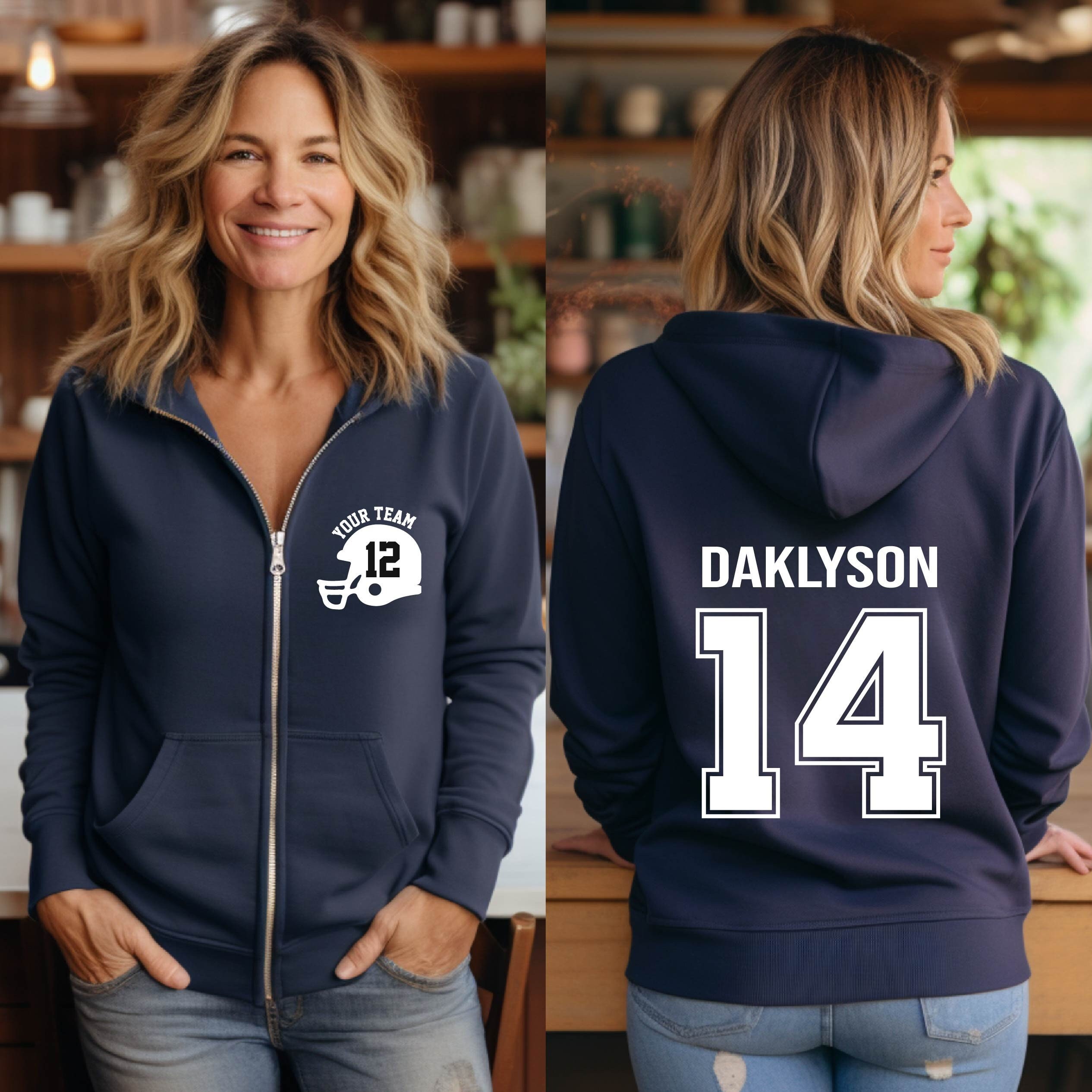 Felpa con cappuccio sportiva PERSONALIZZATA con cerniera, felpa con cappuccio da calcio con logo personalizzato, felpa con cappuccio da calcio, felpa