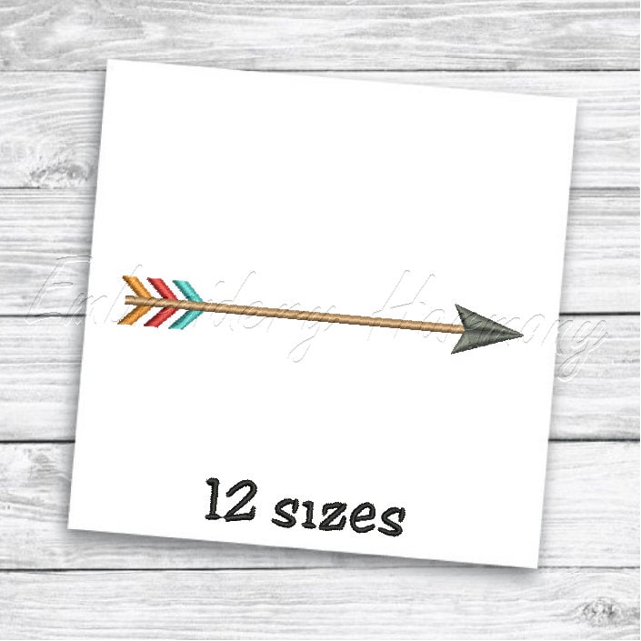 Arrow Embroidery Design, Arrow Embroidery Designs, Arrow Machine Embroidery pattern - 12 DIMENSIONI PES macchina ricamo file di ricamo a macchina