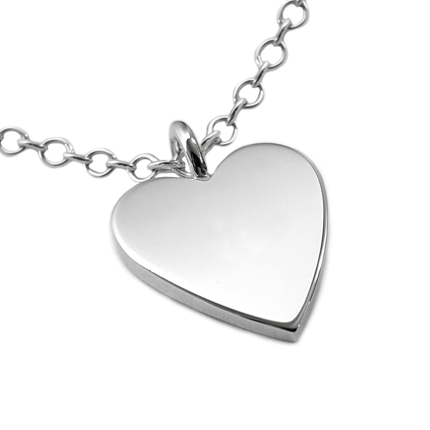 Collana con ciondolo a forma di cuore in argento sterling - Ciondolo a forma di cuore in argento sterling, collana a forma di cuore in argento sterlin