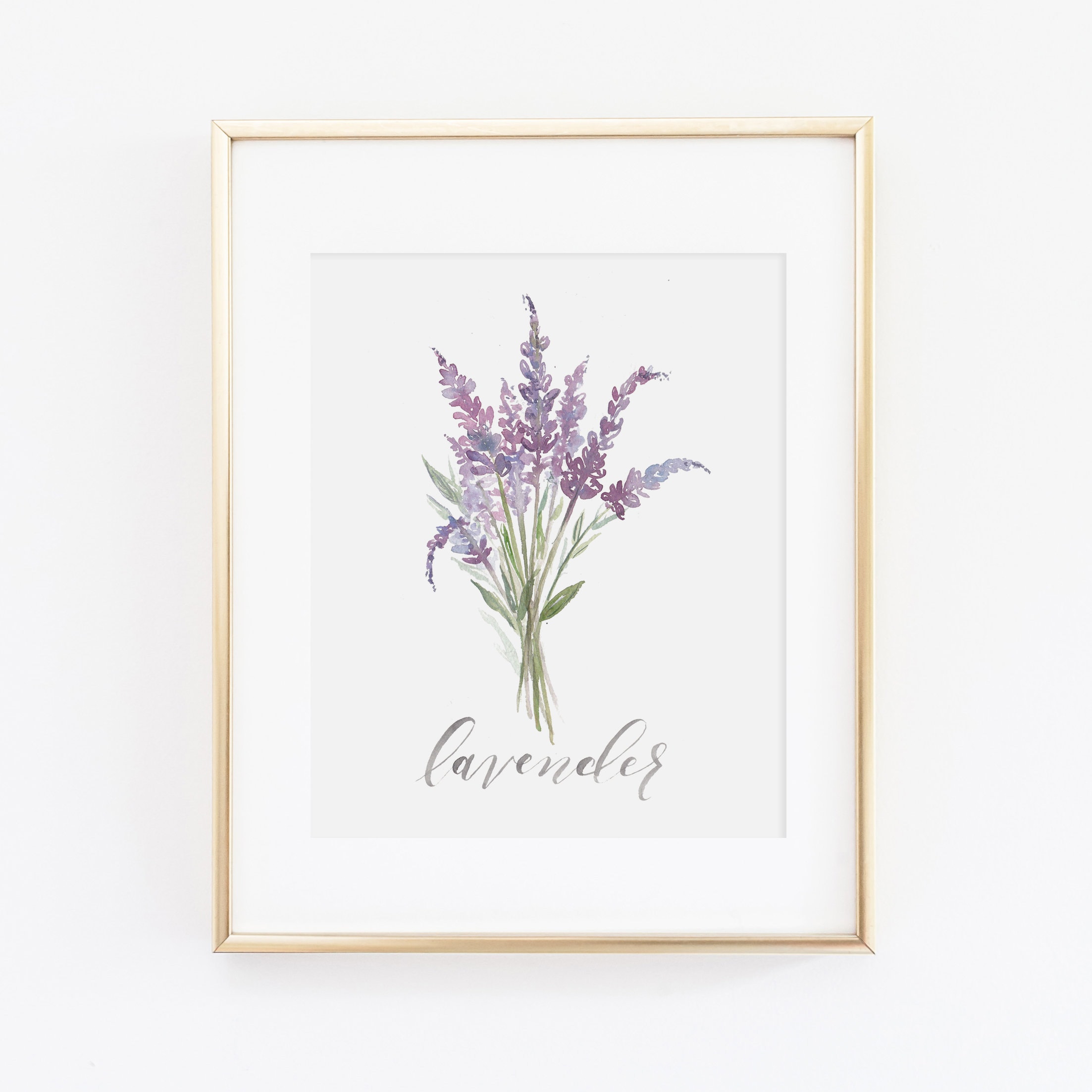 Stampa acquerello erba lavanda / Set stampa erba acquerello / Pittura erba acquerello / Opera d'arte lavanda / Arredamento cucina erba acquerello