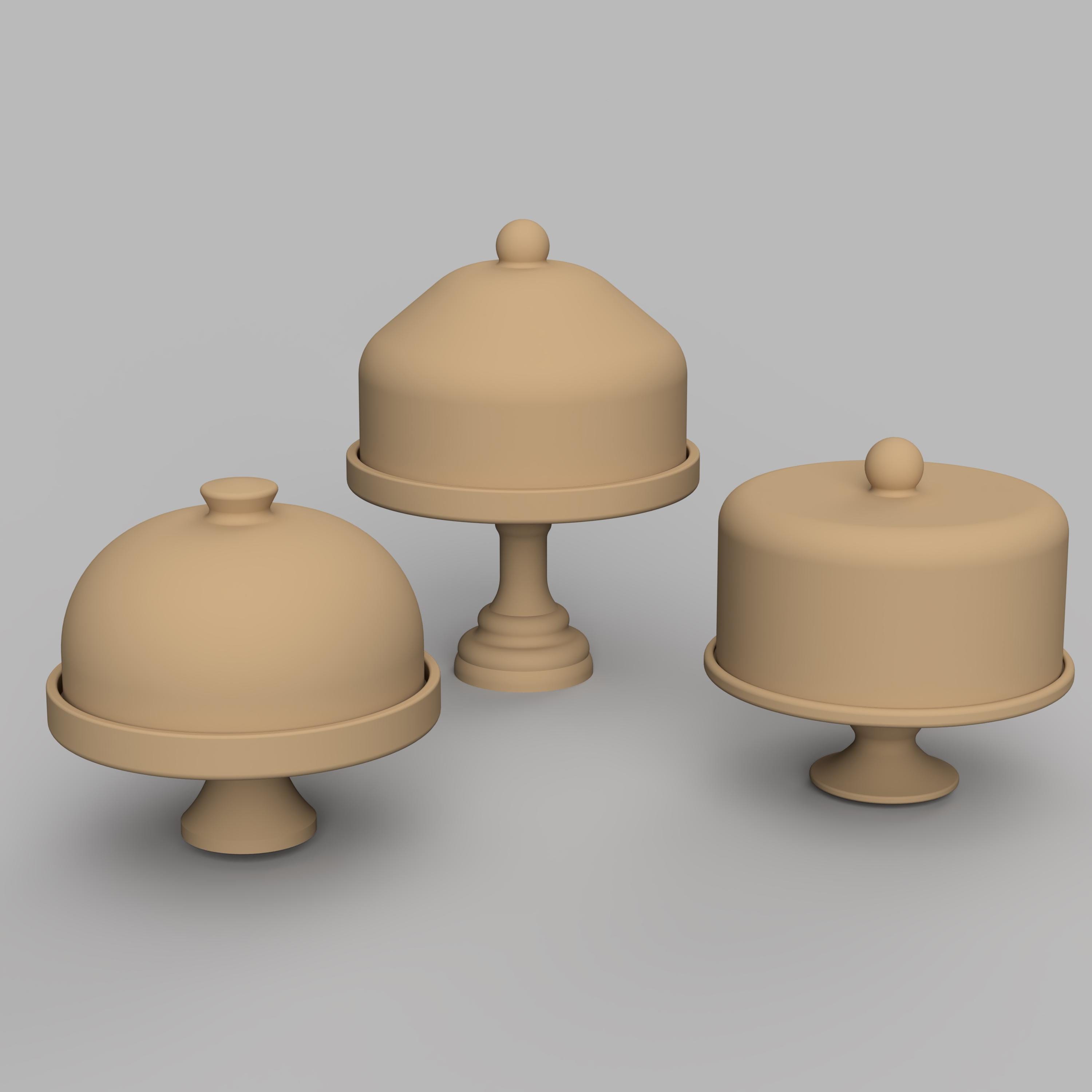 File STL - Set STL di porta torta in miniatura in scala 1/12 (3 pezzi) per case delle bambole e progetti in miniatura (licenza commerciale)