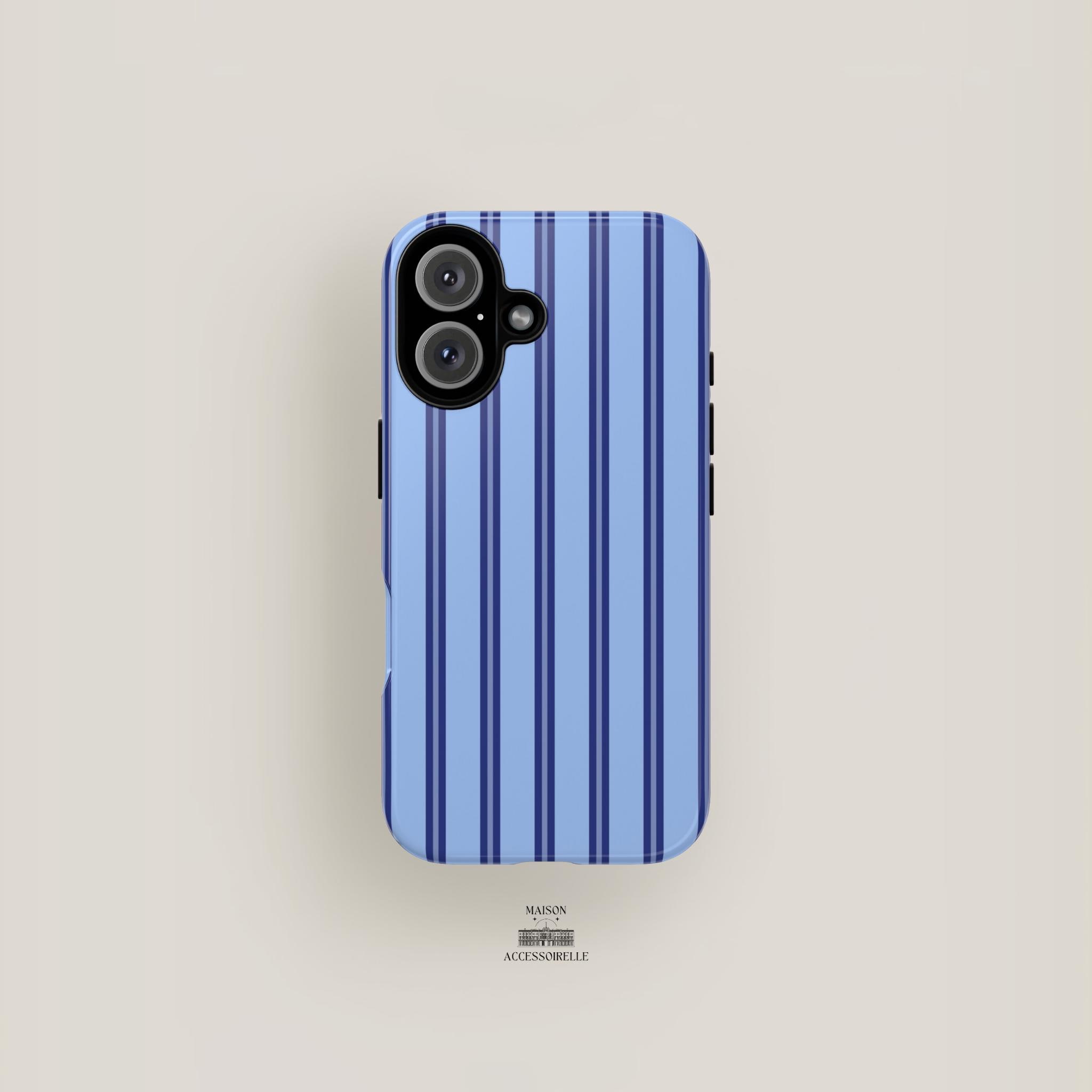 Custodia per iPhone a righe blu / Custodia per iPhone 16, custodia per iPhone 15 Pro Max, custodia per iPhone 14, custodia per iPhone 13 / Custodia pe