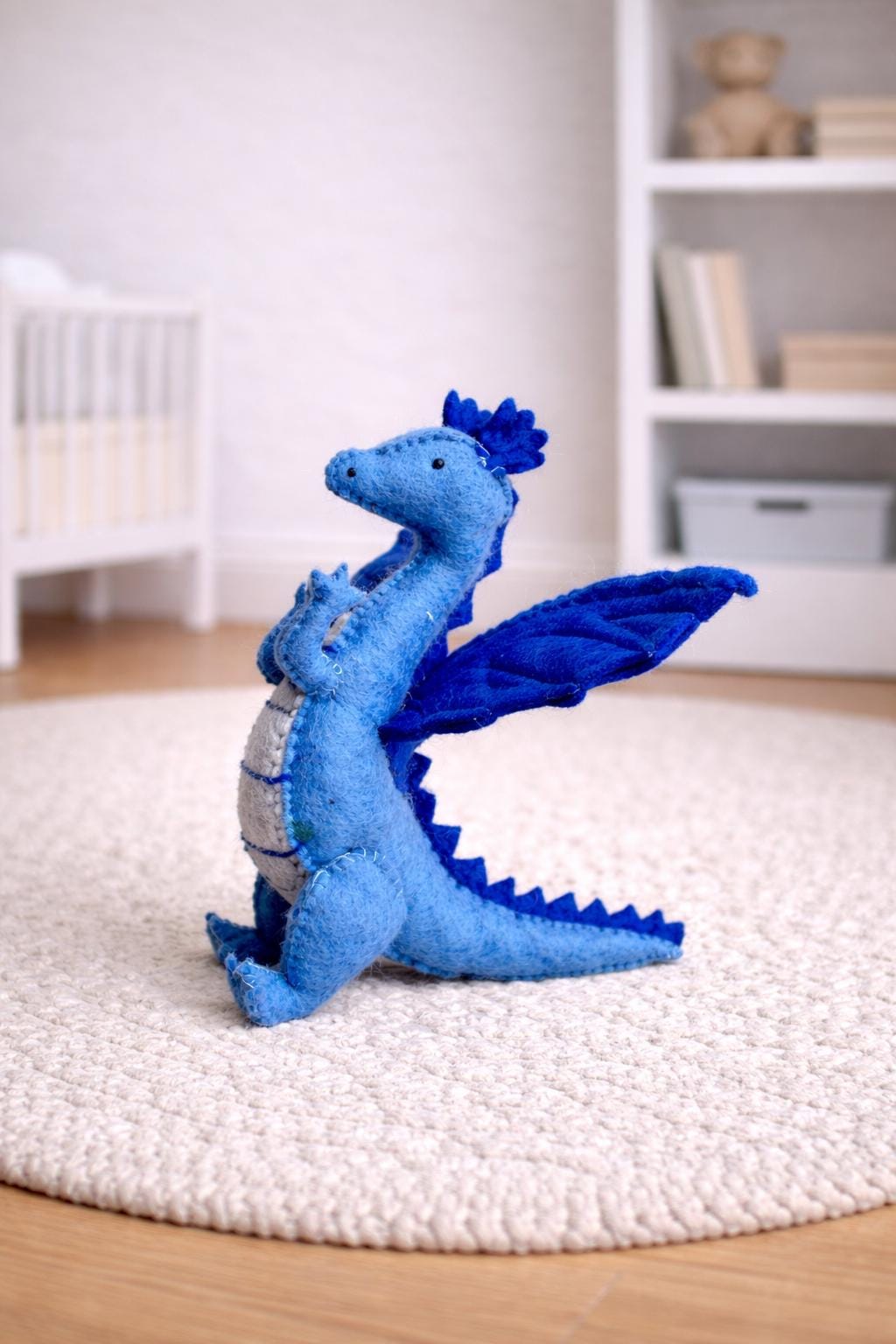 Drago di feltro blu | Giocattolo | Figura decorativa | Drago | Giocattolo fatto a mano | Drago di feltro | Figura di feltro | Gioco del drago