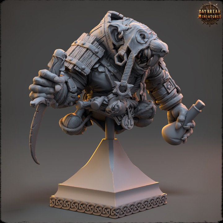 Sindbad Strangeblood - Busto fantasy / Ottimo busto per la pittura, la collezione e l'esposizione di miniature / Busto stampato in 3D / Daybreak Minia