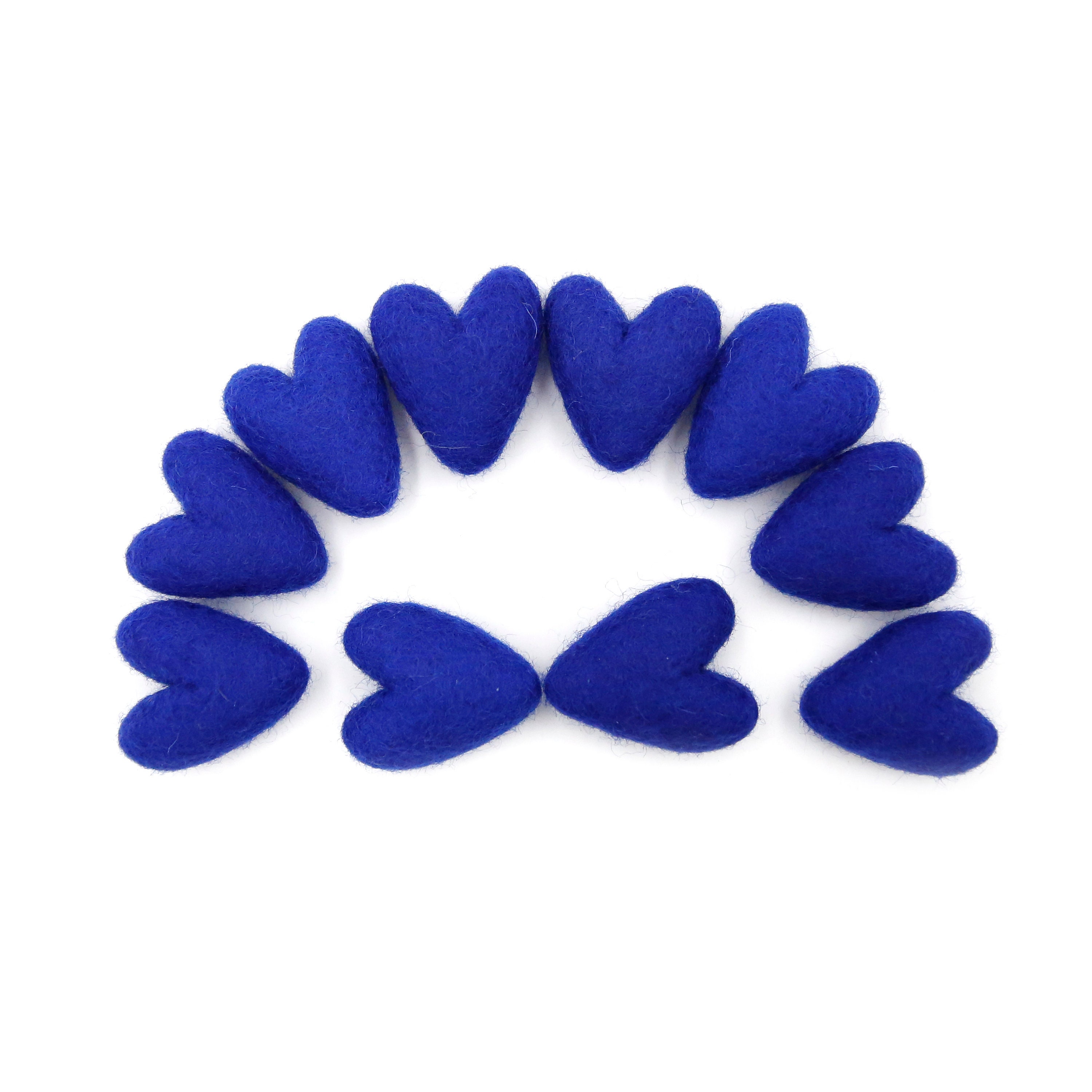 Cuori di feltro blu brillante / Mini cuori / Mini ghirlanda di cuori / Cuori di San Valentino / Regalo di San Valentino / Decorazione di San Valentino
