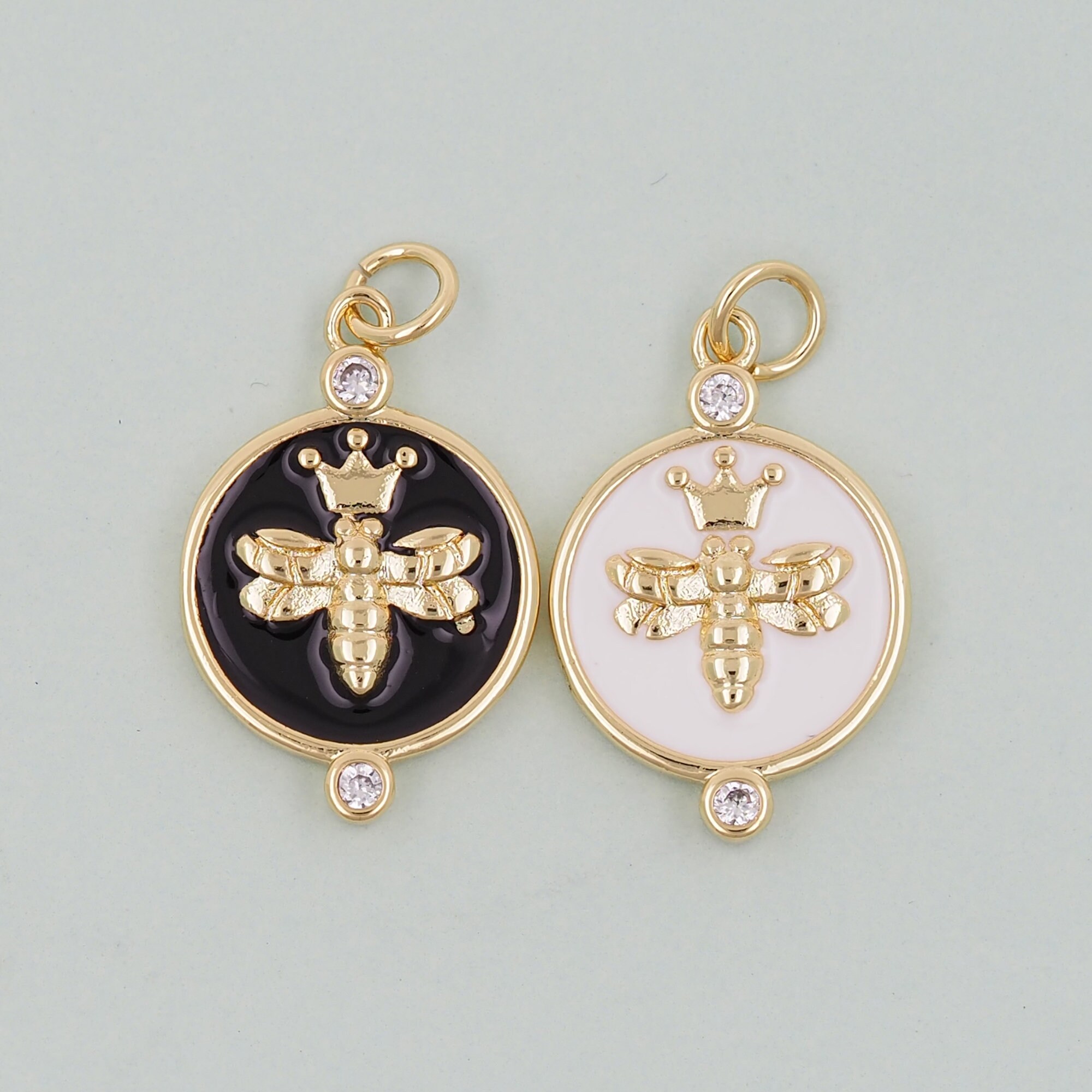Ciondoli a forma di ape in oro, ciondolo a forma di ape riempito in oro 18 carati, collana con ciondolo a forma di ape per la creazione di gioielli fa