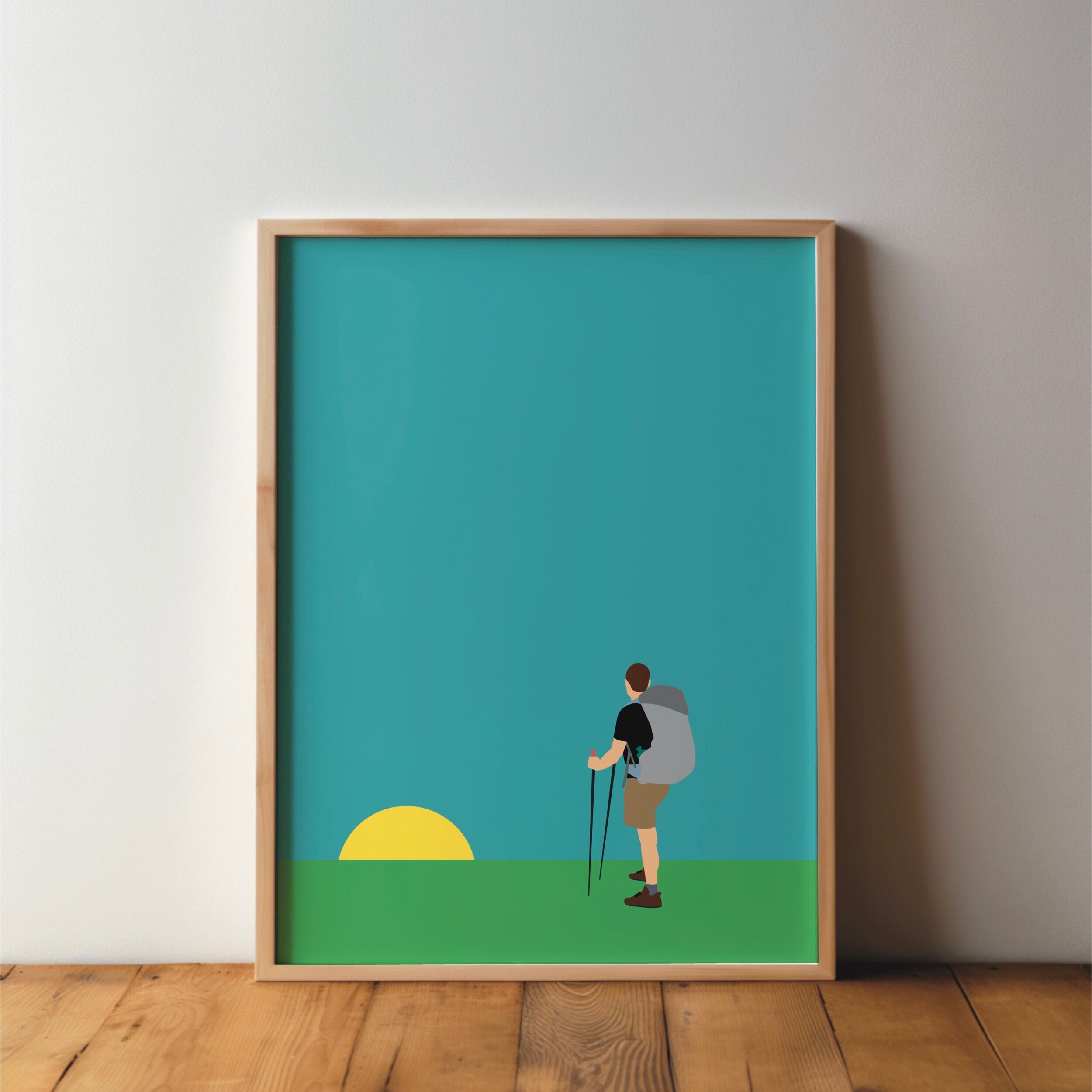 Poster Escursionista - Poster Sportivo Amici Sportivi - Arte, Stampa, Minimal, Moderno, Arte Murale, Sport, Hobby, DIN A4 A3 A2, Immagine, Escursionis