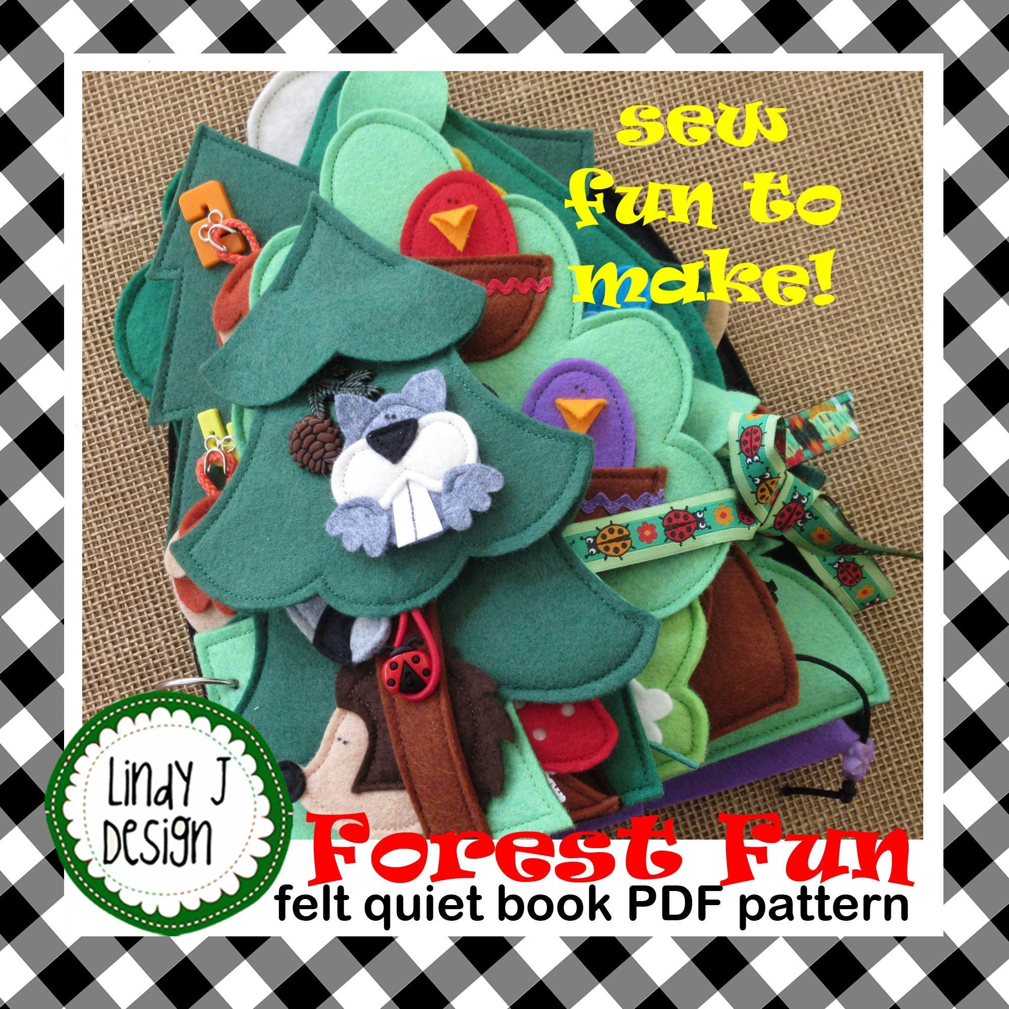 FOREST Fun Felt Quiet LIBRO PDF Attività Libro Impegnato Modello Libro in Feltro per Bambini Istruzioni Libro Morbido PDF Modelli di Giocattoli in Fel