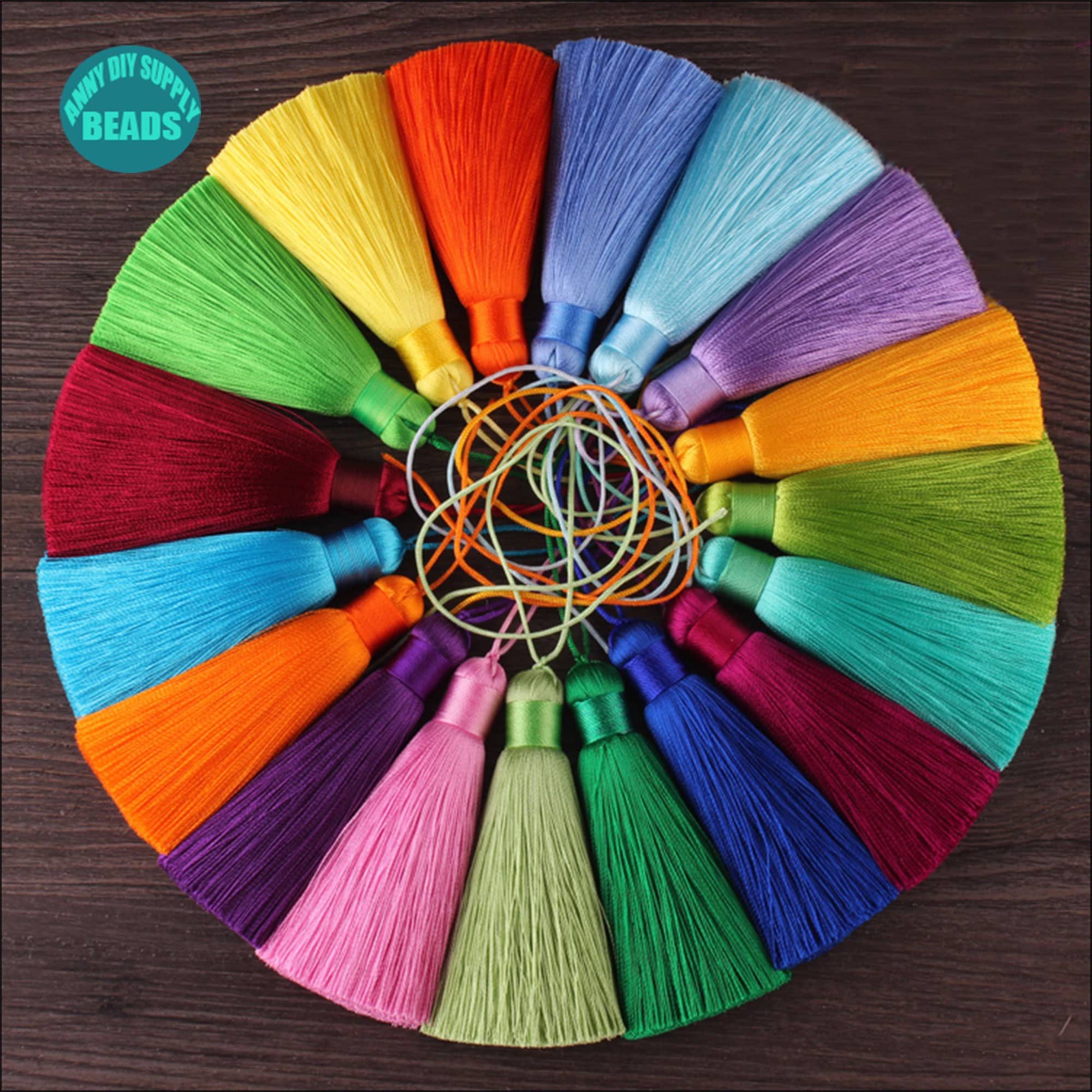 Nappa di seta spessa 8 cm, squisita nappa di seta fatta a mano, nappa lunga, 77 colori tra cui scegliere, possibilità di mescolare i colori