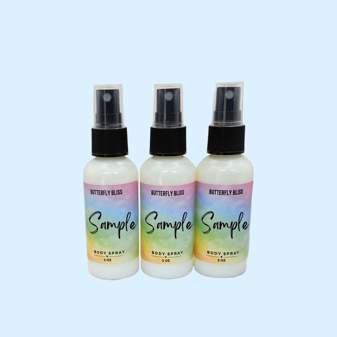 Set di campioni di spray per il corpo, mini spray per il corpo, spray per il corpo da 2 once, campione di spray per il corpo, spray per il corpo, camp