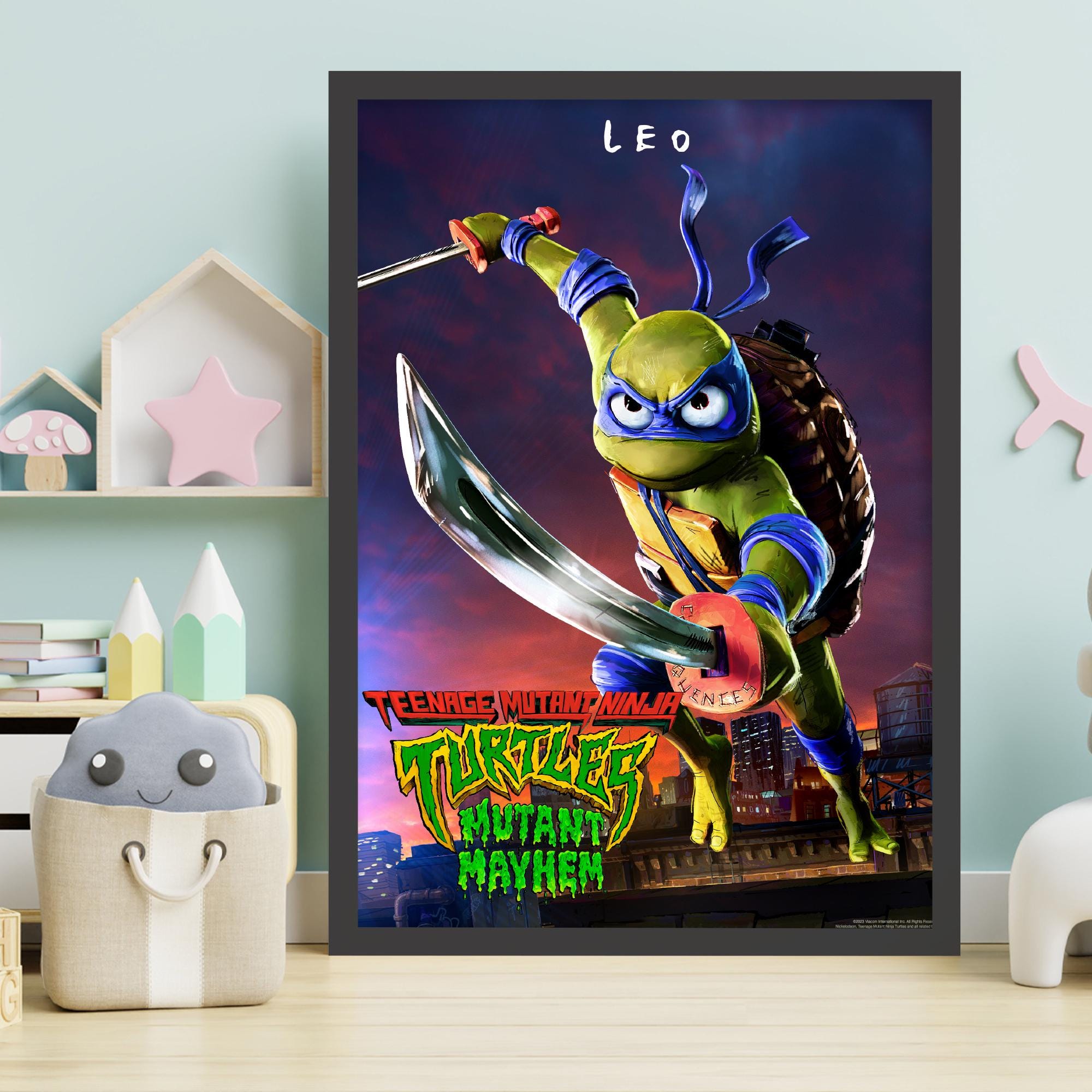 Stampa Teenage Mutant Ninja Turtles - Poster Leo Mutant Mayhem TMNT Wall Art