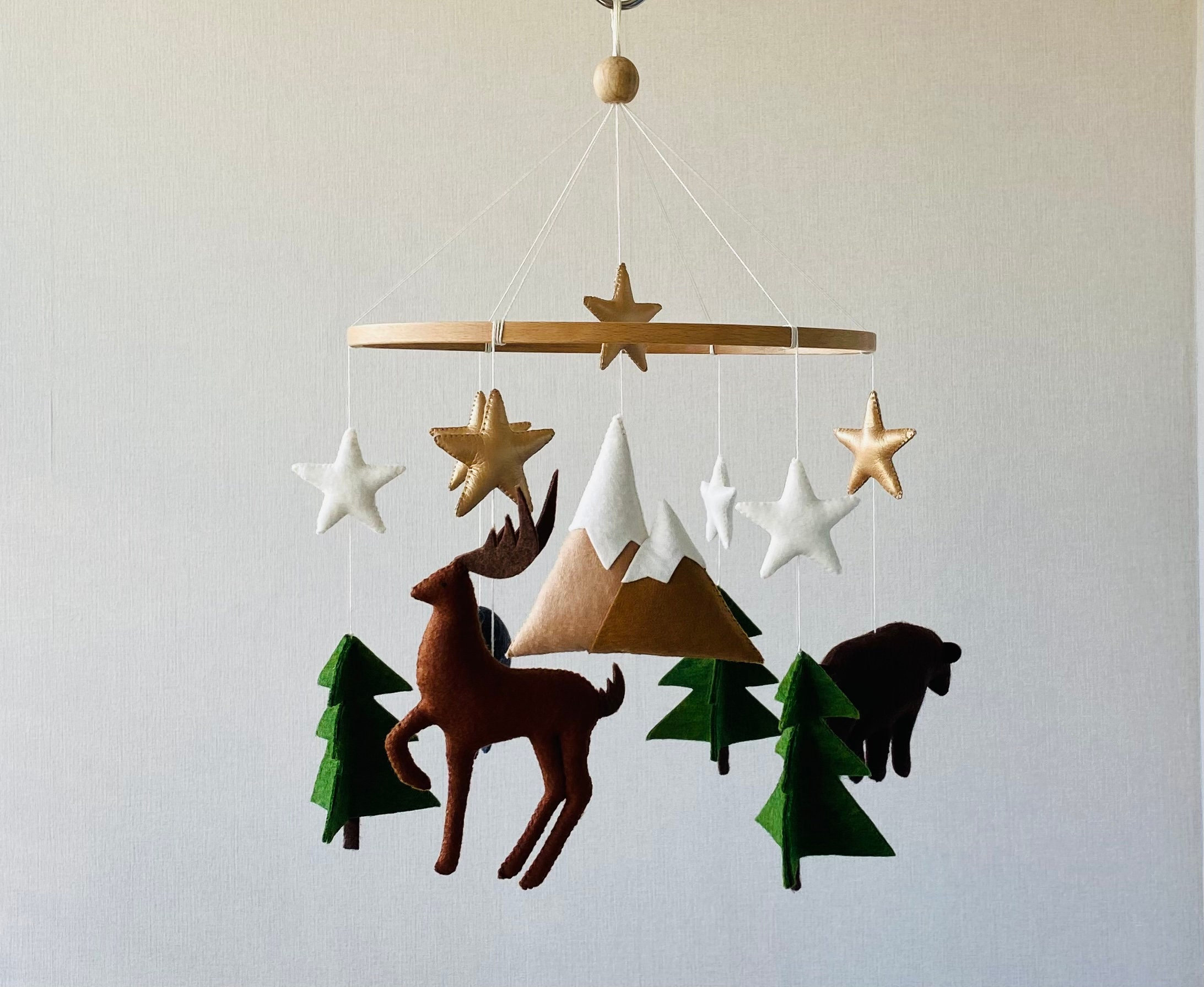 Mobile del bosco, mobile per neonati, mobile per la cameretta dei bambini, mobile con orso, cameretta dei bambini del bosco, mobile della foresta, mob