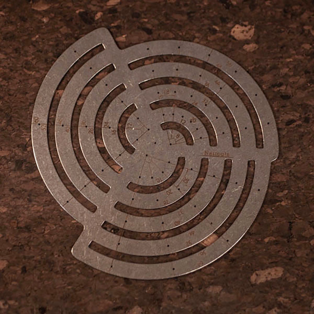 Piccolo modello di stencil con righello circolare e angoli arrotondati, bozza di taglio, forma fai da te, strumento per intaglio in pelle, artigianato