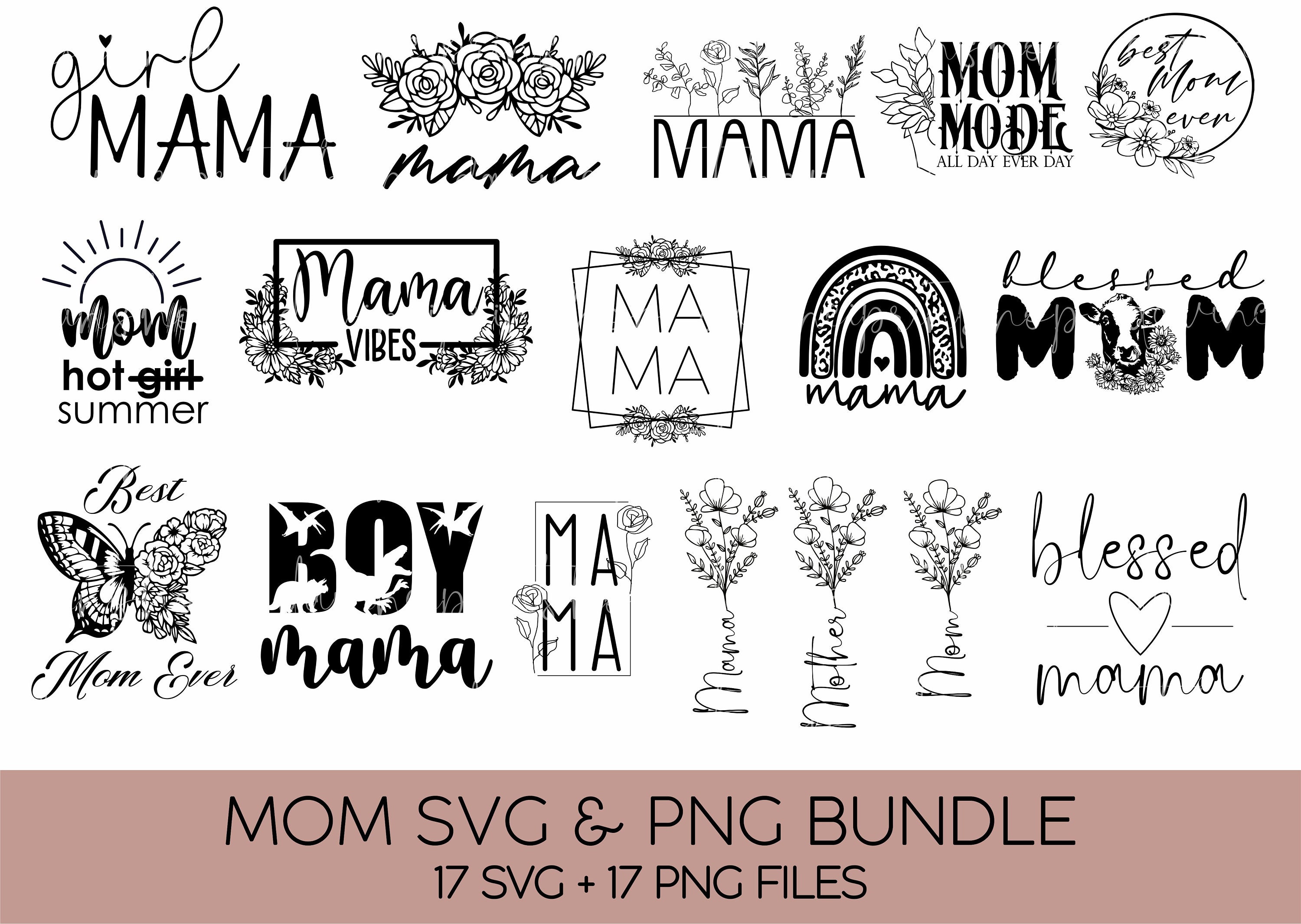 Pacchetto mamma in formato SVG, Festa della mamma in formato SVG, Mamma in formato SVG, Vita di mamma in formato SVG, Ragazza mamma in formato SVG, Ma