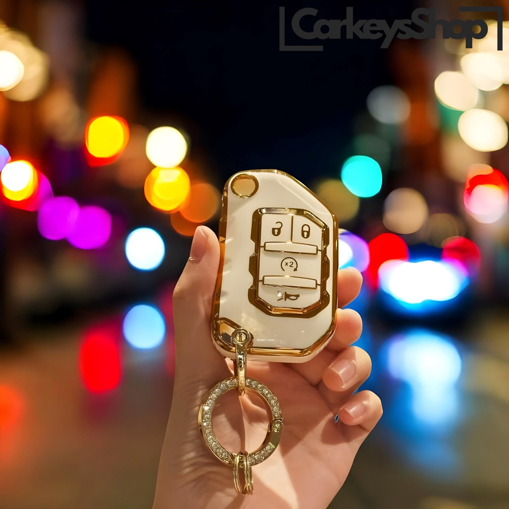 Custodia per portachiavi Jeep, con portachiavi, elegante, portachiavi in TPU, custodia per chiave auto, custodia per chiave auto, chiave auto, custodi